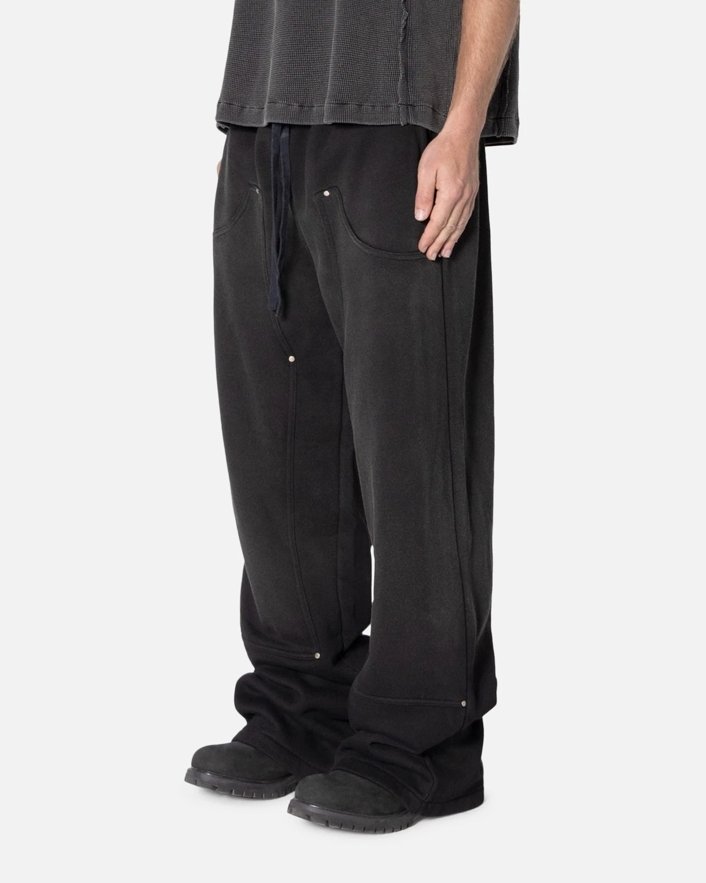 MNML West Double Knee Sweatpants Washed Black 4 MNML West Double Knee Sweatpants Washed Black - Image 2