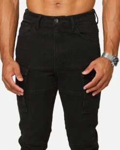 Saint Morta Skinny Cargo Jeans Vintage Black -Culture Kings 03012897 YV013 mens 00070
