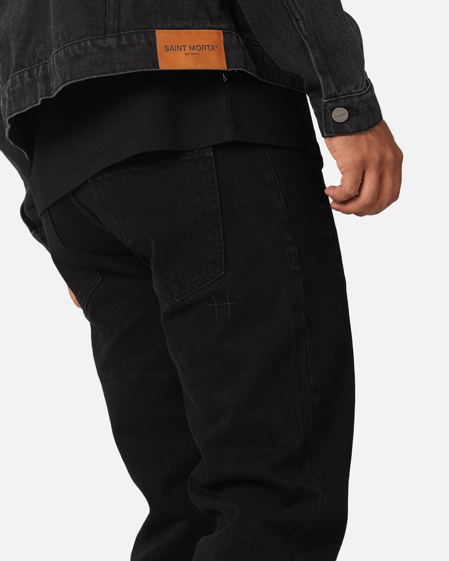 Saint Morta Psykhe Distressed Jeans Washed Black 6 Saint Morta Psykhe Distressed Jeans Washed Black - Image 4