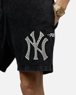 Pro Standard New York Yankees Raffia Shorts Black Acidwash -Culture Kings 03012989 YB017 mens 0070