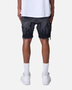 MNML Flame Denim Shorts Washed Black -Culture Kings 03013013 YW607 mens 00040 99a60b7f 6cce 49db 80e0 a1fce408fa24