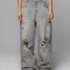Loiter Star Layered Distressed Jeans Washed Blue 2 Loiter Star Layered Distressed Jeans Washed Blue -Culture Kings 03013051 YW645 womens 00010