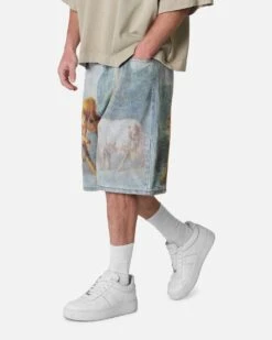 MNML Sheep Hounded Denim Shorts Multi -Culture Kings 03013112 YM041 mens 00050