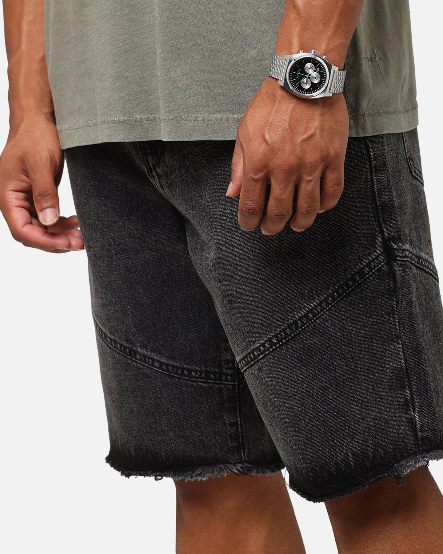 Saint Morta Armoury Baggy Denim Shorts Black Shadow 5 Saint Morta Armoury Baggy Denim Shorts Black Shadow - Image 3