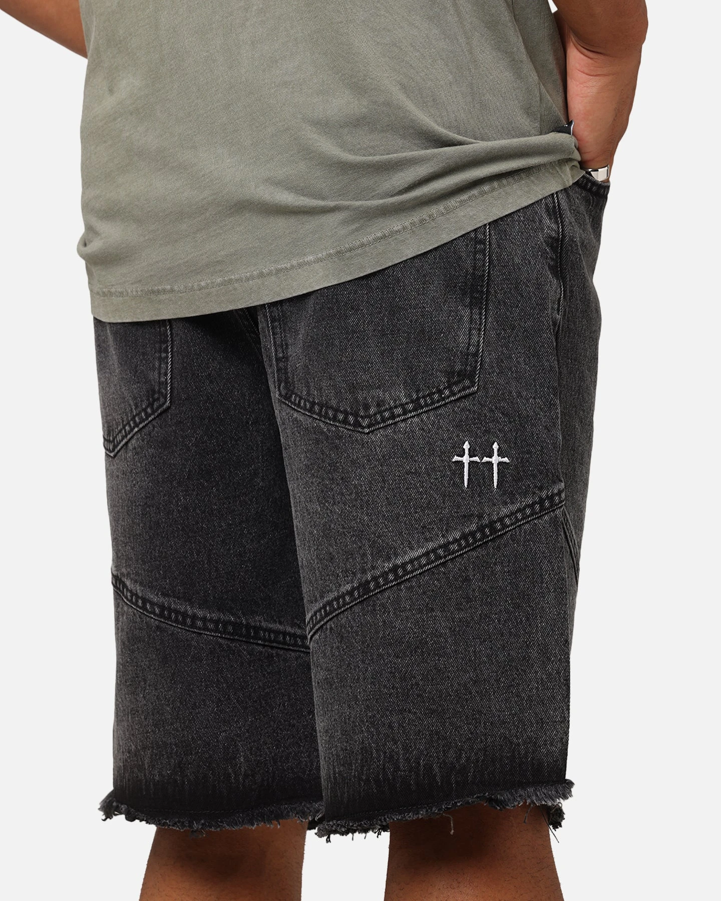 Saint Morta Armoury Baggy Denim Shorts Black Shadow 6 Saint Morta Armoury Baggy Denim Shorts Black Shadow - Image 4