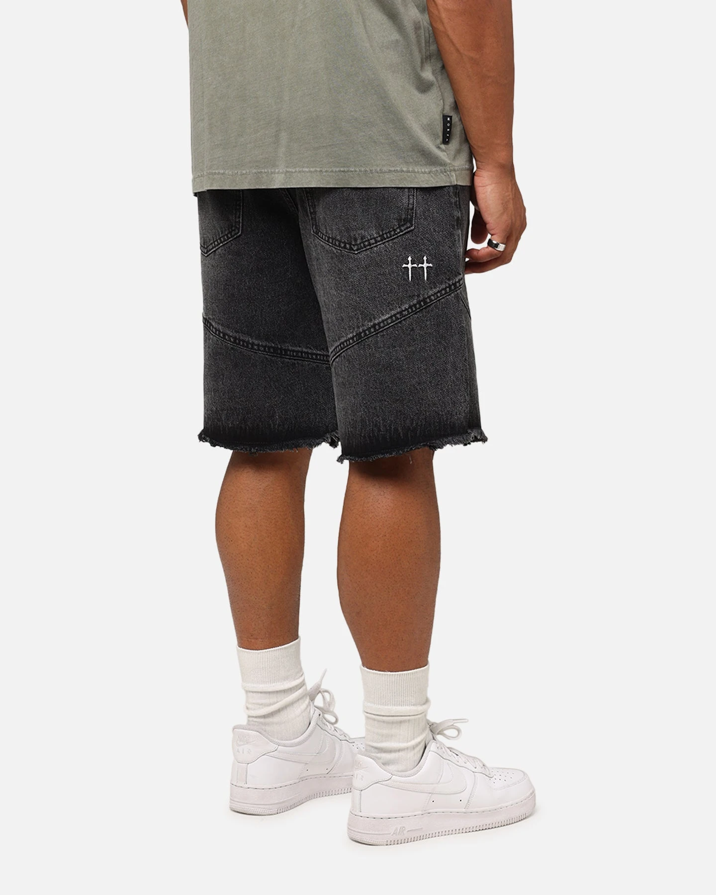 Saint Morta Armoury Baggy Denim Shorts Black Shadow 7 Saint Morta Armoury Baggy Denim Shorts Black Shadow - Image 5