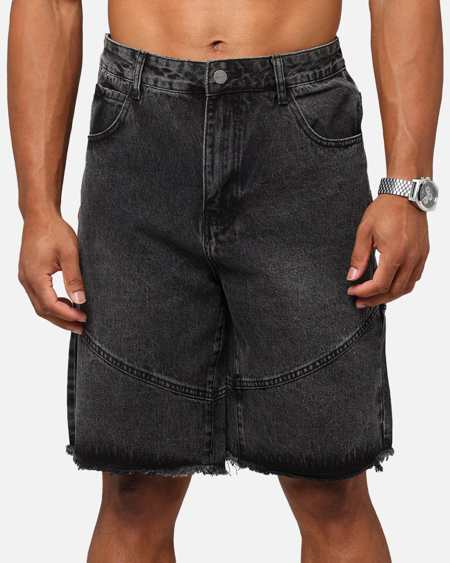 Saint Morta Armoury Baggy Denim Shorts Black Shadow 9 Saint Morta Armoury Baggy Denim Shorts Black Shadow - Image 7