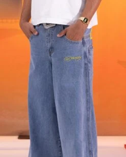 Ed Hardy Ultra Wide Leg Denim Jeans Light Wash Blue -Culture Kings 03013186 YL247 mens 0040