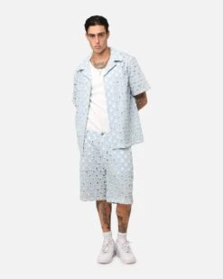 XXIII Lace Textured Denim Jorts Light Blue -Culture Kings 03013235 YL200 mens 00020