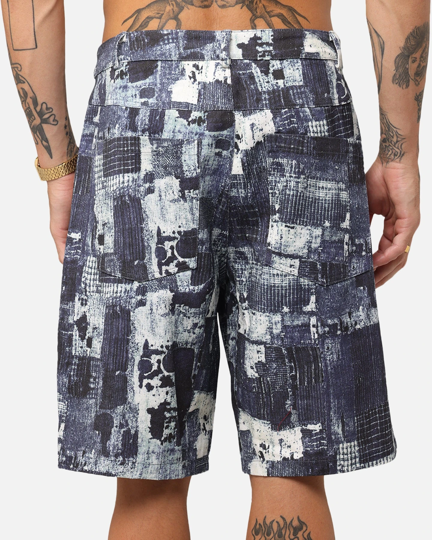 XXIII Printed Denim Patch Jorts Blue 10 XXIII Printed Denim Patch Jorts Blue - Image 8