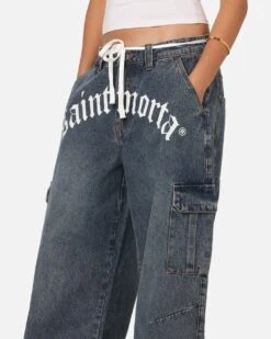Saint Morta Gothic Denim Cargo Pants Dirty Denim -Culture Kings 03013240 YE234 womens 0030