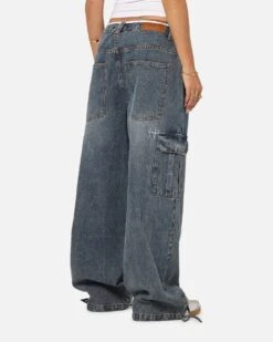 Saint Morta Gothic Denim Cargo Pants Dirty Denim -Culture Kings 03013240 YE234 womens 0060