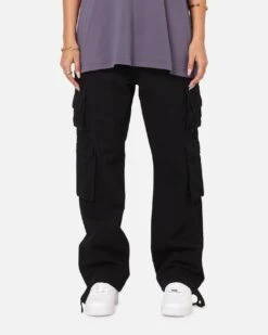 Saint Morta Modern Utility Cargo Pants Washed Black