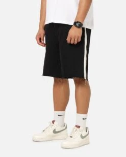 Saint Morta Amplus Sidewinder Denim Jort Shorts Black/Off White -Culture Kings 03013255 YB479 mens 0030