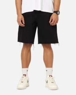 Saint Morta Amplus Sidewinder Denim Jort Shorts Black/Off White -Culture Kings 03013255 YB479 mens 0040
