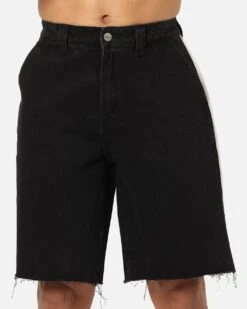 Saint Morta Amplus Sidewinder Denim Jort Shorts Black/Off White -Culture Kings 03013255 YB479 mens 0070