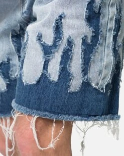 MNML Flame Denim Shorts Blue 11 MNML Flame Denim Shorts Blue -Culture Kings 03013372 YX001 mens 00050