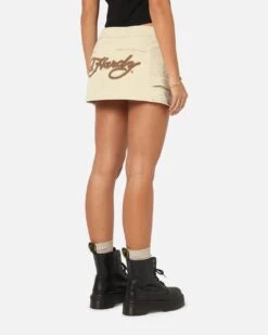 Ed Hardy Women's Cargo Mini Skirt Stone