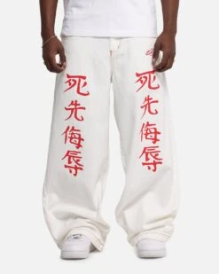 Ed Hardy Death Before Dishonour Jeans Off White