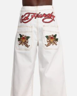 Ed Hardy Death Before Dishonour Jeans Off White -Culture Kings 03013390 YO007 mens 0080
