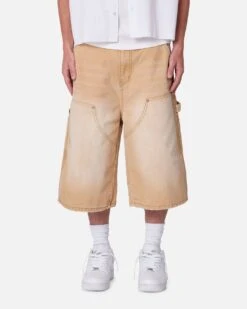 MNML Ultra Baggy Carpenter Shorts Washed Tan