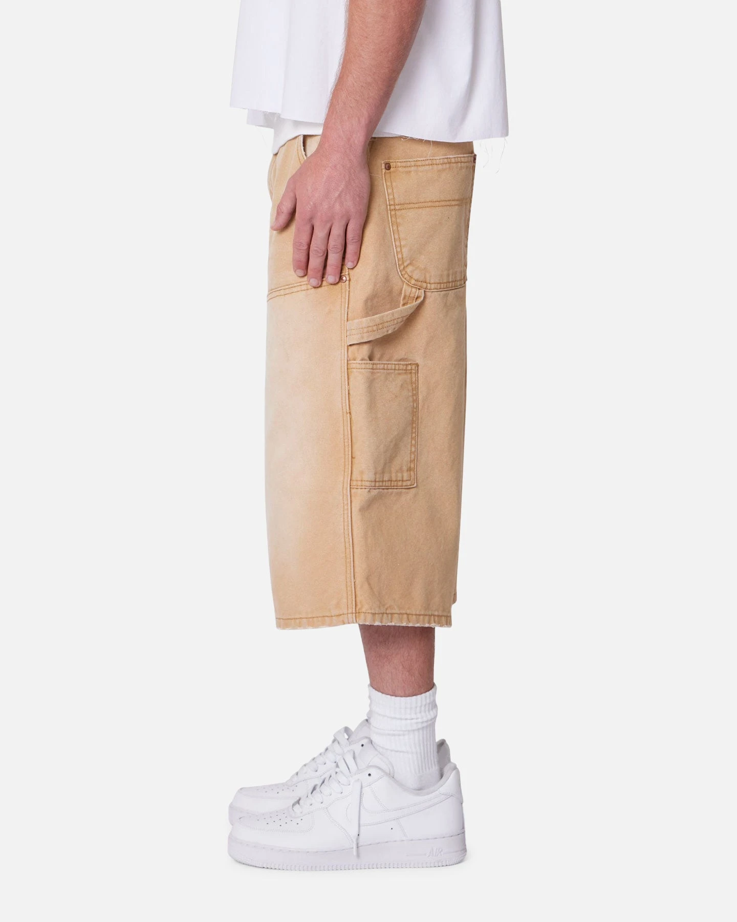 MNML Ultra Baggy Carpenter Shorts Washed Tan 5 MNML Ultra Baggy Carpenter Shorts Washed Tan - Image 3
