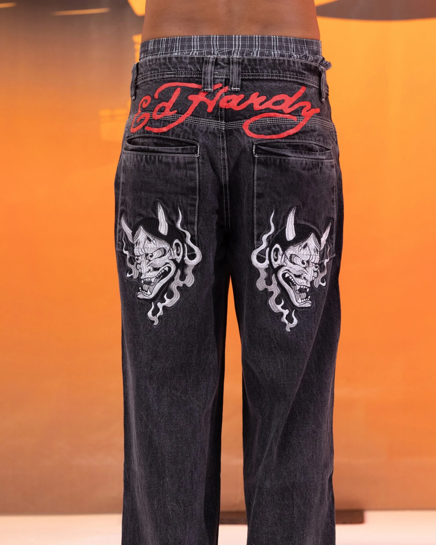Ed Hardy Devil Wide Leg Denim Jeans Black 10 Ed Hardy Devil Wide Leg Denim Jeans Black - Image 8