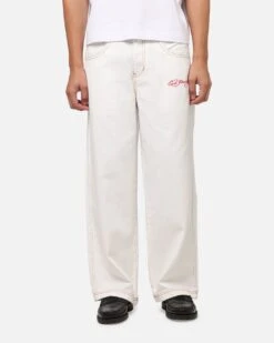 Ed Hardy Dragon Wide Leg Denim Jeans Off White -Culture Kings 03013555 YO007 mens 00050