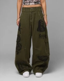 Loiter Layered Holy Fire Cargo Pants Khaki