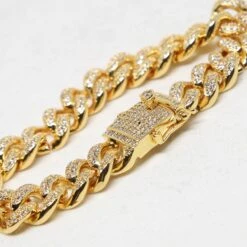 Saint Morta 12mm Diamond Cuban Link Bracelet Gold Plated -Culture Kings 06004247 YG876 default 0020