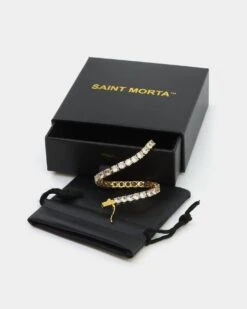 Saint Morta Round Cut 9" Tennis Bracelet Gold Plated -Culture Kings 06004250 YG876 default 0030