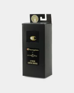 Champion Culture Kings X Champion C Logo Crew Socks 3 Pack Black/Gold -Culture Kings 06008219 YB003 default 0020