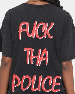 N.W.A F*CK Tha Police Vintage T-Shirt Washed Black -Culture Kings 08000554 YW607 womens 0040