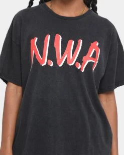 N.W.A F*CK Tha Police Vintage T-Shirt Washed Black -Culture Kings 08000554 YW607 womens 0050