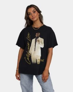 Tupac Suit California Love T-Shirt Washed Black