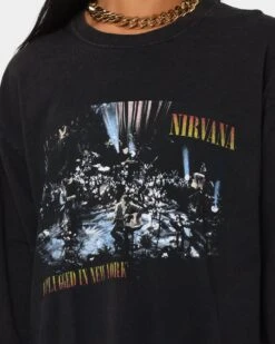 Nirvana Unplugged Long Sleeve T-Shirt Black Wash -Culture Kings 08000705 YB295 womens 0030