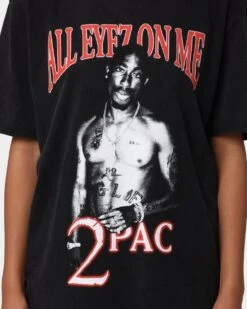 Tupac All Eyez On Me Vintage T-Shirt Washed Black 12 Tupac All Eyez On Me Vintage T-Shirt Washed Black -Culture Kings 08000711 YW607 womens 0030