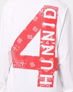 4HUNNID 4 Logo Paisley Long Sleeve T-Shirt White -Culture Kings 08000722 YW100 womens 0040