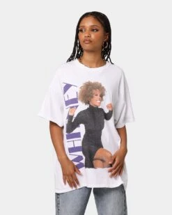 Whitney Houston Sitting T-Shirt White