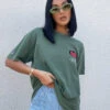 Wu Wear Merch Logo Vintage T-Shirt Washed Green