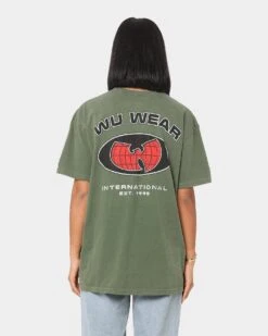 Wu Wear Merch Logo Vintage T-Shirt Washed Green -Culture Kings 08000753 YW834 womens 0040