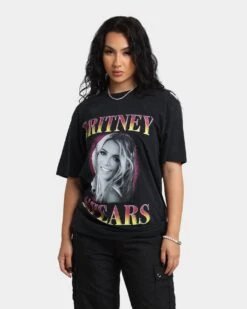 Britney Spears Hot Gradient T-Shirt Washed Black