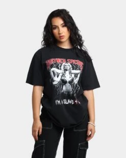 Britney Spears Slave For You T-Shirt Washed Black