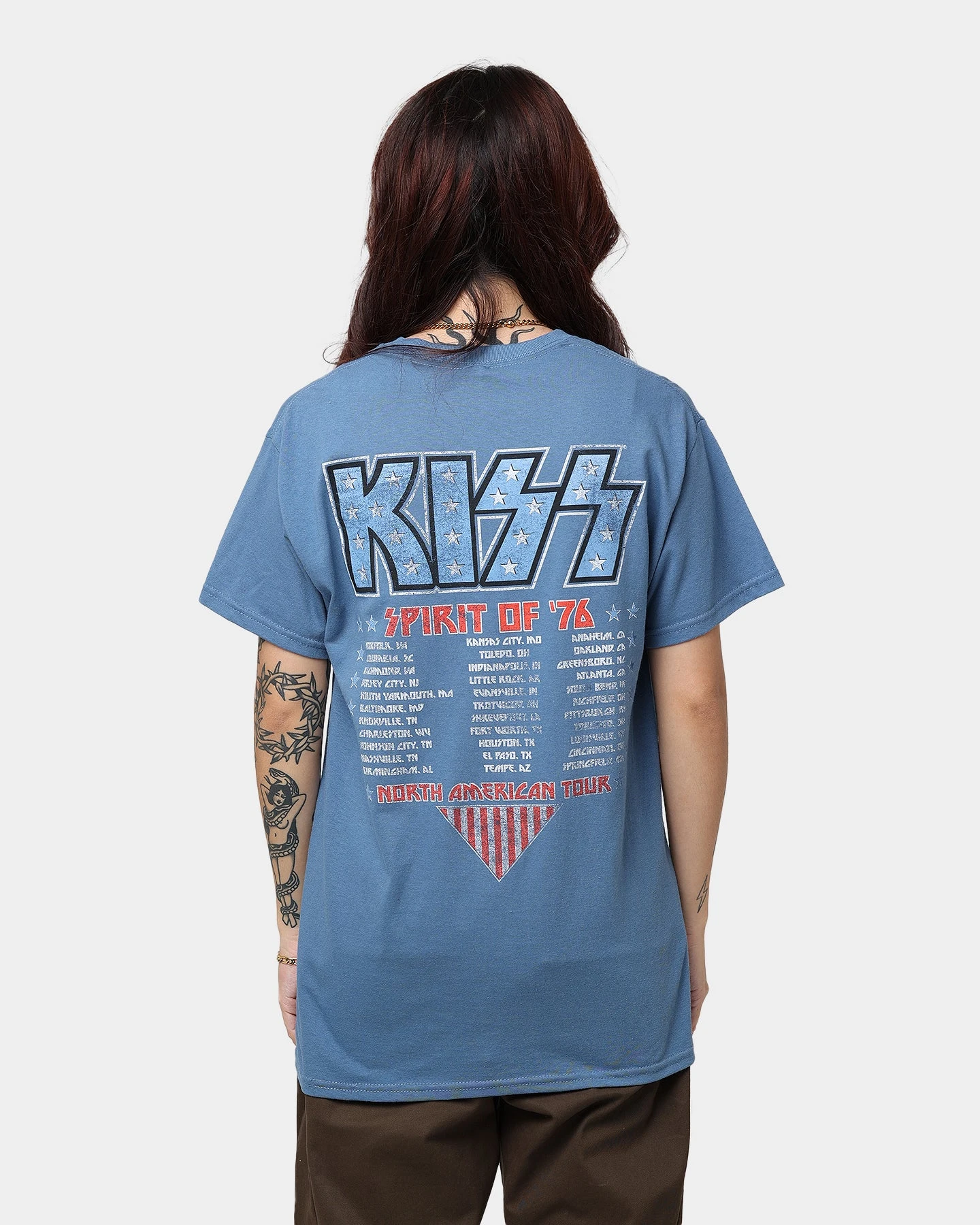 KISS Spirit Of '76 Tour T-Shirt Indigo Blue 6 KISS Spirit Of '76 Tour T-Shirt Indigo Blue - Image 4