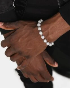 Saint Morta Iced Baller Bracelet Iced White Gold -Culture Kings 09000105 YI040 mens 00011