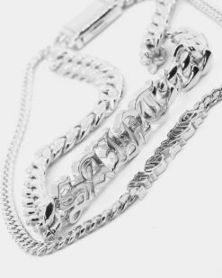 Saint Morta Our Faith Double Chain Necklace White Gold -Culture Kings 09000263 YW101 default 00030