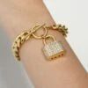 Raising Hell Women's Iced Padlock Bracelet Iced Gold -Culture Kings 09000374 YI026 womens 0002