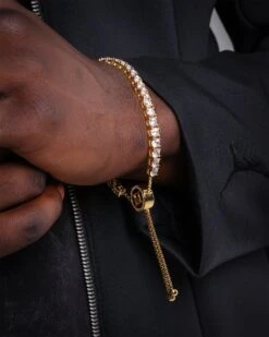 Saint Morta Adjustable Statement Bracelet Gold/Iced Gold