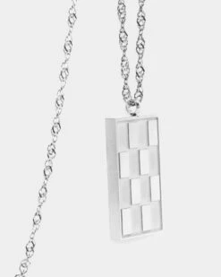 Saint Morta Checkerboard Pendant Necklace White Gold -Culture Kings 09000505 YW101 default 0030