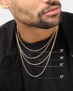 House Of Auric 2.5mm Rope Chain 18K Gold Vermeil -Culture Kings 09000547 YG913 mens 0015